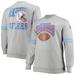 Men's Mitchell & Ness Heathered Gray Houston Oilers Big Tall Gridiron Classics Allover Print Pullover Sweatshirt