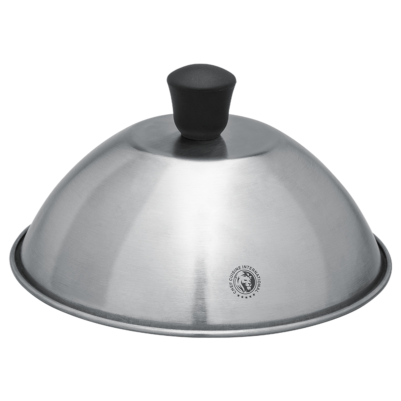 CHEF CUISINE Burgerglocke Grill – Grillglocke für Burger und Steaks, Edelstahl-Schmelzglocke mit 16 Zentimeter Durchmesser Image