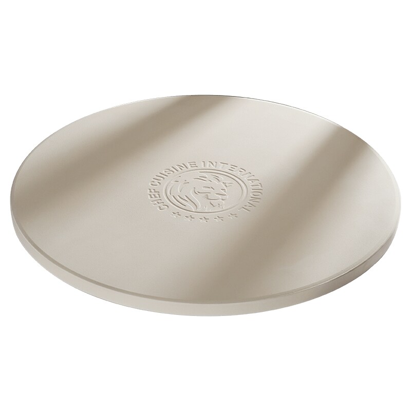 CHEF CUISINE Pizzastein rund 33 cm – Keramik-Pizzastein für Gasgrill, Holzkohlegrill und Backofen Image