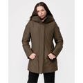 Woolrich Boulder Womens Faux Fur Parka - Dark Green - Size Large