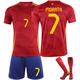 (16) 2024 European Cup Spain Soccer Jersey Set Training Suit No.7 MORATA Football Kit Uniform With Socks Adult Kids