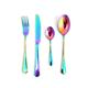 Stainless Steel Flatware Set Rainbow Colorful Cutlery Knife Fork Spoon Teaspoon