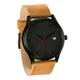 (Black Dial + Brown Strap) Fashion Watch Men's Quartz Sport Analog Band Artificial Leather Wrist Watch