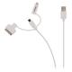 3in1 Cable 1.00m White iPod iPhone 30-Pin Dock Charger Lightning