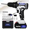 (Combi Drill with 1 Battery(White)) Cordless Drill Driver 21V Combi Power Drill Kit