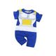 (Blue White, 90ï¼ˆ12-18Mï¼‰) Baby Romper Dragon Ball Naturo Short Sleeve Luffy Jumpsuit Baby Boy Girl Clothes