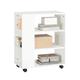 SoBuyÂ® FBT68-W, 3 Tiers Storage Shelf Bookcase on Wheels Side End Table