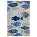 Remi Sea of Fish Rectangle Rug Blue, 3'3" x 5'3", Blue