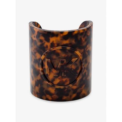 Michael Kors Logo Tortoiseshell Acetate Cuff Brown One Size