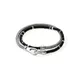 Heishi Sterling Silver & Black Onyx Chain Double Wrap Bracelet