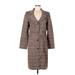 New York & Company Coat: Gray Plaid Jackets & Outerwear - Women's Size 10