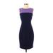 Elie Tahari Casual Dress - Midi: Purple Solid Dresses - Women's Size 2