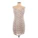 Almost Famous Casual Dress - Mini: White Marled Dresses - Women's Size Large