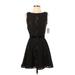 Jessica Simpson Cocktail Dress - A-Line: Black Damask Dresses - Women's Size 2