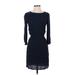 H&M Casual Dress - Sweater Dress: Blue Solid Dresses - Women's Size 4