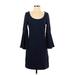 Boston Proper Casual Dress - Shift: Blue Solid Dresses - Women's Size X-Small