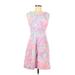 Lilly Pulitzer Casual Dress - A-Line: Pink Floral Motif Dresses - Women's Size Medium