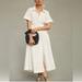 Anthropologie Dresses | Aureta X Anthropologie White Linen Midi Dress | Color: Cream/White | Size: L