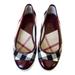 Burberry Shoes | Burberry Burgundy Nova Check Patent Leather Canvas Flats 38 7.5 | Color: Red | Size: 7.5