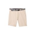 Tom Tailor slim chino shorts with belt Herren beige white bean dobby, Gr. 38, Männlich Hosen