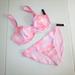 Victoria's Secret Swim | 34dd/M Victorias Secret Swim Push Up Top Bikini Set Bikini Bottom Pink Tie Dye | Color: Pink/White | Size: 34dd--M