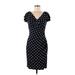 Lauren by Ralph Lauren Casual Dress - Sheath: Black Polka Dots Dresses - Women's Size 8 Petite