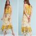 Anthropologie Dresses | Anthropologie One September Yellow Koi Fish Paradiso Tiered Maxi Dress S A14 | Color: White/Yellow | Size: S