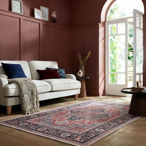 Teppich FLAIR RUGS ""Windsor"" Teppiche Gr. B: 200cm, 4mm, L: 290cm, rot Waschbarer Teppich