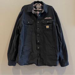 Carhartt Jackets & Coats | Carhartt Men's Weathered Canvas Shirt Jacket Lumber & Truss Logo 100590 Size Xl | Color: Black | Size: Xl