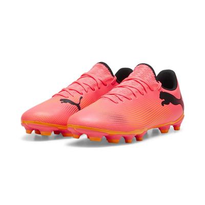 Fußballschuh PUMA "FUTURE 7 PLAY FG/AG Fußballschuhe Herren" Gr. 45, bunt (sunset glow black sun stream pink orange) Schuhe