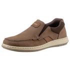 Slipper RIEKER, Herren, Gr. 43, braun (hellbraun, dunkelbraun), Leder, casual, Schuhe Slipper, Mokassin, Loafer, Komfortschuh mit Gummizug für guten Sitz