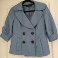 Nine West Jackets & Coats | Nine West Double Breasted Puff Sleeve Blazer | Color: Blue | Size: 2