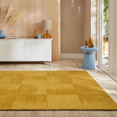Wollteppich FLAIR RUGS "Demi Woll", gelb, B:120cm H:10mm L:170cm, Wolle, Teppiche, Woll Teppich Image