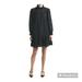 J. Crew Dresses | J.Crew Ruffleneck Black Eyelet Lace Long Puff Sleeve Mini Dress Size Large | Color: Black | Size: L