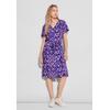 Shirtkleid STREET ONE, Damen, Gr. 42, EURO-Größen, blau (intense royal blau), Stoff, 100% Viskose, bedruckt, casual, gerade knielang, V-Ausschnitt, Kurzarm Bündchen, Kleider, knielang