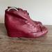 Converse Shoes | Converse Chuck Taylor Lux Shroud Mid Leather Wedge Sneakers Size 7.5 | Color: Red | Size: 7.5