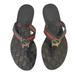 Gucci Shoes | Gucci 39.5 Kika Lifford Nylon Gg Thong Ribbon Sandals | Color: Green/Red | Size: 39.5