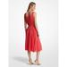 Michael Kors Dresses | Michael Kors Pleated Georgette Belted Tank Dress Crimson Xs New | Color: Red | Size: Xs