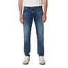 5-Pocket-Jeans MARC O'POLO "aus stretchigem Bio-Baumwoll-Mix", Herren, Gr. 38, Länge 34, retro blau wash, Obermaterial: 90% Baumwolle, 9% Polyester, 1% Elasthan, unifarben, casual, figurbetont normal, Jeans
