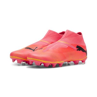 Fußballschuh PUMA "FUTURE 7 MATCH FG/AG Fußballschuhe ohne Schnürsenkel Herren" Gr. 44, bunt (sunset glow black sun stream pink orange) Schuhe