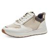 Keilsneaker TAMARIS, Damen, Gr. 42, weiß (ivory kombiniert), Textil, Lederimitat, sportlich, Schuhe, Freizeitschuh, Halbschuh, in schmaler Form, vegane Verarbeitung