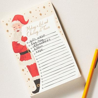 Anthropologie Office | Anthropologie Rifle Paper Co Santa Claus Making A List Checking It Twice Notepad | Color: White | Size: Os