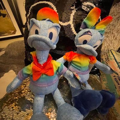 Disney Toys | Disney Pride Rainbow Collectible Plush Figures/Bag Charms Key Fob Chain | Color: Blue | Size: Multi