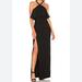 American Eagle Outfitters Dresses | American Eagle Black High Neck Ruffle Top Maxi Split Hem Summer Dress Size Xs | Color: Black | Size: Xs