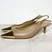 Michael Kors Shoes | Michael Kors Kadence Tan Gold Leather Pointy Toe Slingback Pump 10m | Color: Gold/Tan | Size: 10