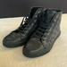 Gucci Shoes | Gucci, High Top Sneakers. 36.5, 7 | Color: Black/Gray | Size: 36.5, 7