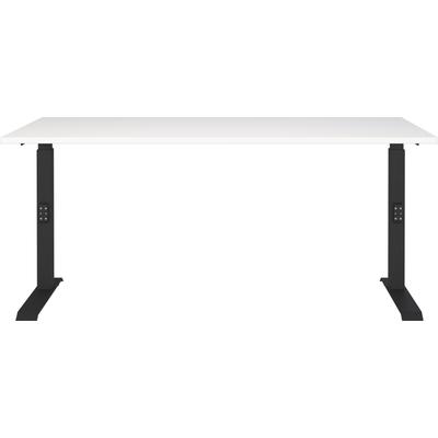 Schreibtisch GERMANIA "Downey", schwarz-weiß (weiß, schwarz, schwarz, weiß), B:160cm H:91cm T:80cm, Tische, höhenverstellbar von 68-91 cm, verfügbar in verschiedenen Breiten Image
