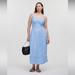 Madewell Dresses | Nwot Madewell Sweetheart Midi Dress In Linen-Cotton Blend - Baby Blue - Size 6 | Color: Blue | Size: 6