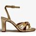 J. Crew Shoes | Jcrew Gold Twisted Heel Sandals, New In Box | Color: Gold | Size: 7.5