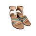 Madewell Shoes | Madewell- The Samira 'Rainbow' Sandal Leather Upper, Size 7.5 | Color: Blue/Tan | Size: 7.5